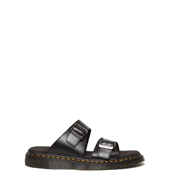 Josef Leather Buckle Slide Sandals