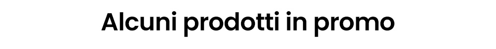 Banner with Italian text 'Alcuni prodotti in promo' indicating selected products on promotion