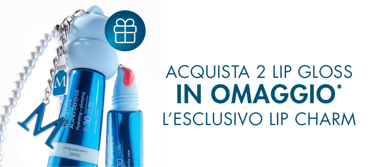 omaggio lip charm insieme a 2 lip gloss
