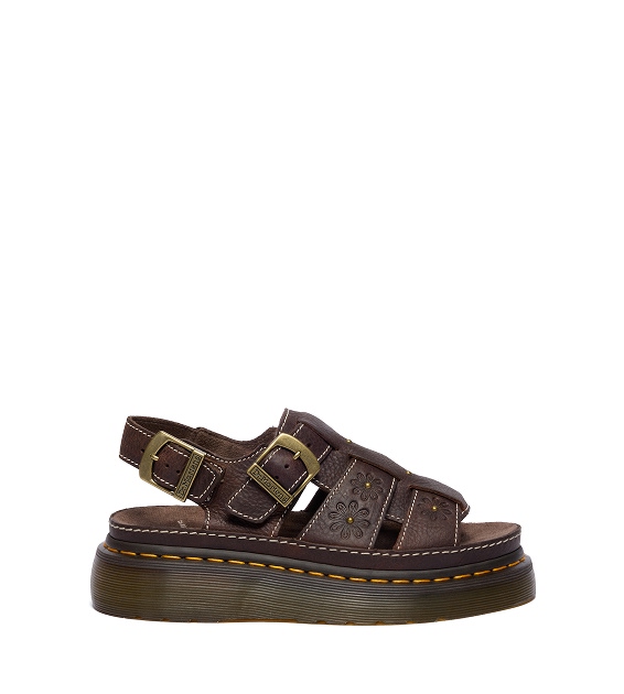 Wrenlie Open Toe Grizzly Leather Fisherman Platform Sandals