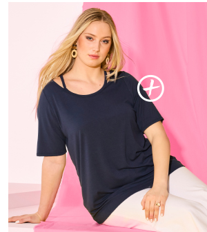 T-shirt classica con apertura, scollo a girocollo e mezze maniche