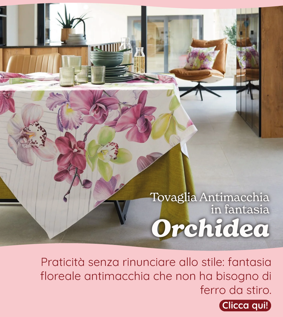 Tovaglia Antimacchia in Fantasia - Orchidea