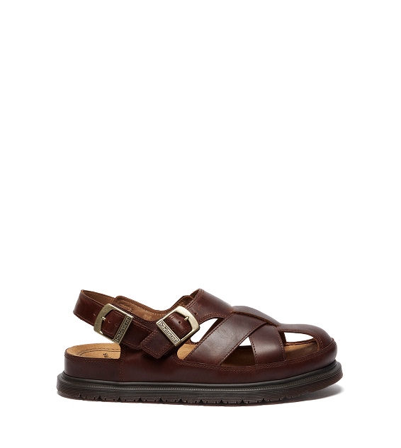 San Two Strap Leather Sandals