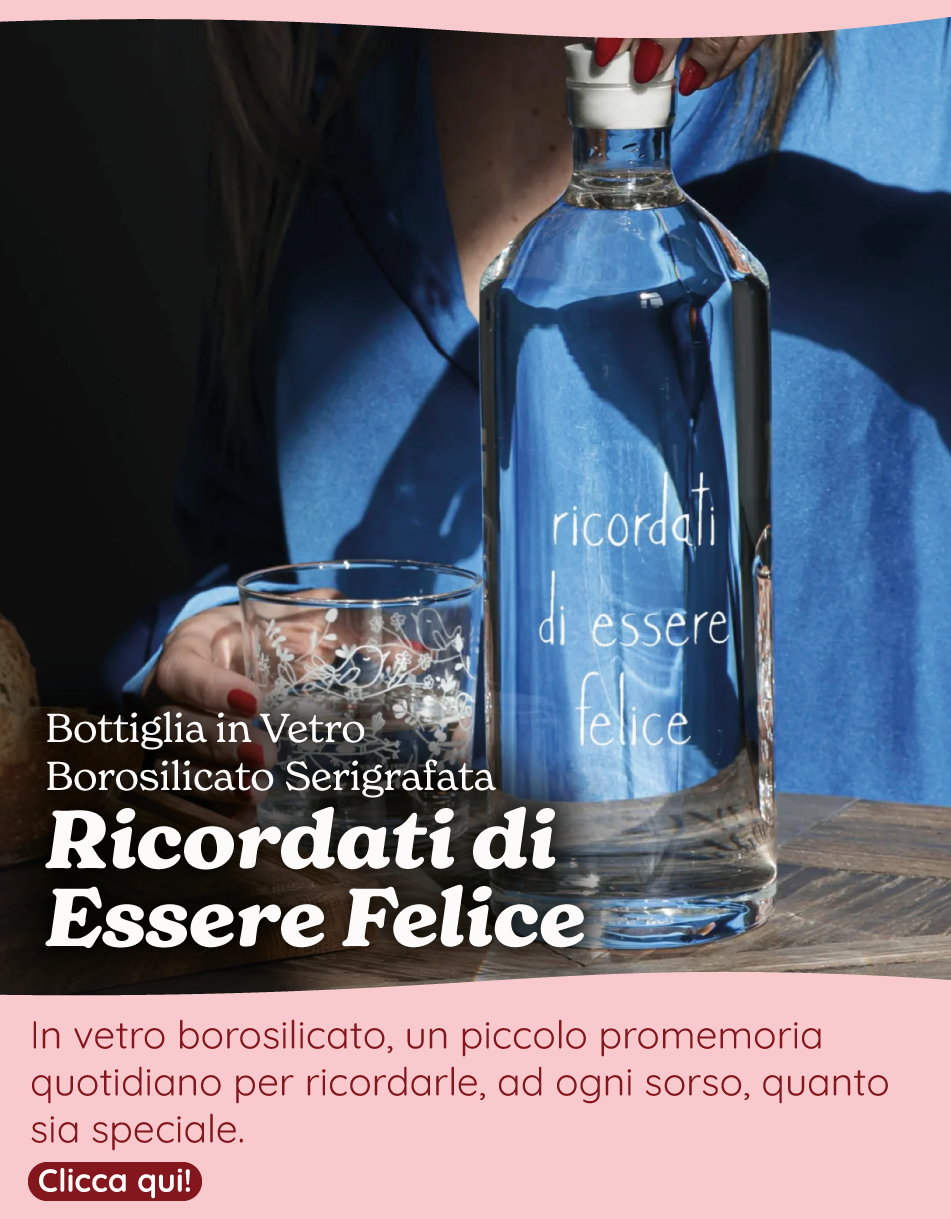 Bottiglia in Vetro Borosilicato Serigrafata - Ricordati di Essere Felice