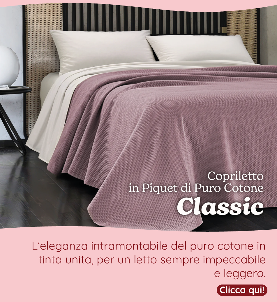 Copriletto di Piquet di Puro Cotone Tinta Unita - Classic