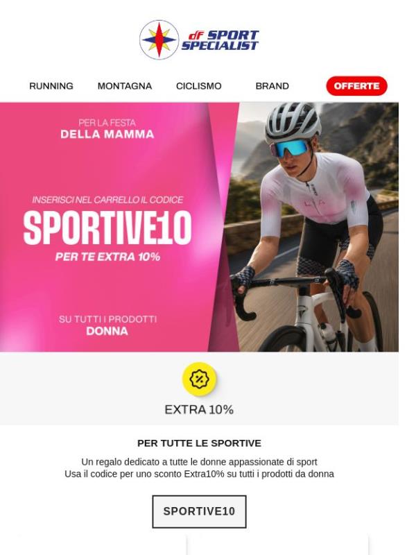 Extra 10% solo online 🏃‍♀️ dedicato alle Sportive
