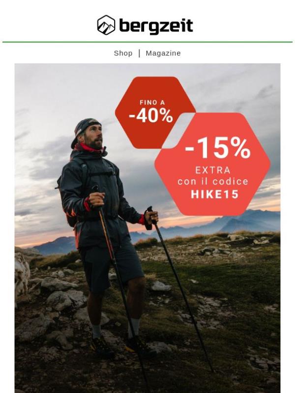 🔴 Extra 15% su tutto per il trekking