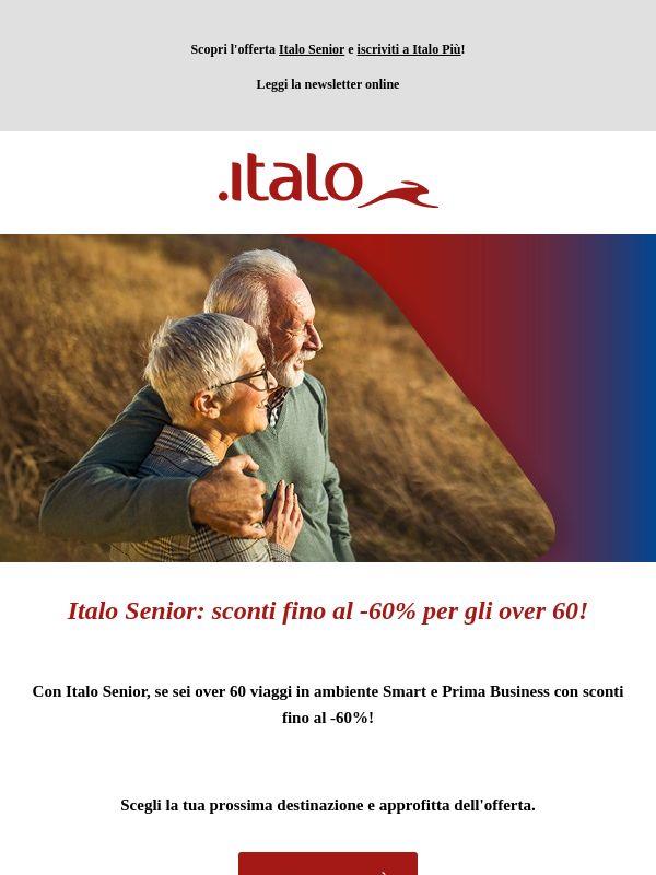 Italo Senior: sconti fino al -60% per gli over 60!