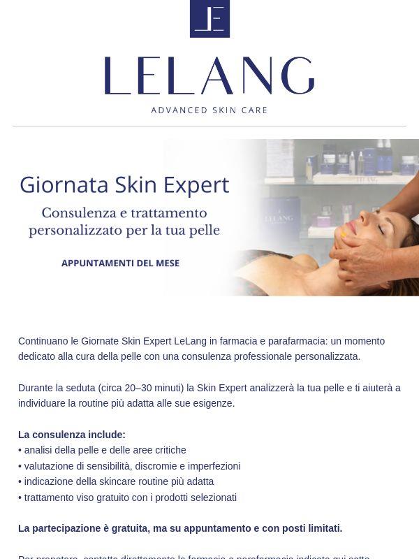 Giornate Skin Expert LeLang maggio: scopri quando siamo vicino a te