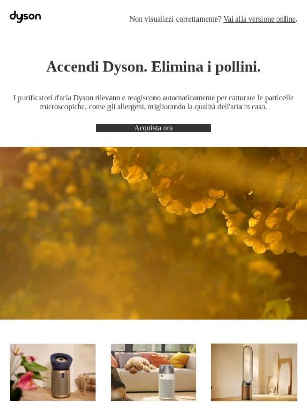 Accendi Dyson. Elimina i pollini.