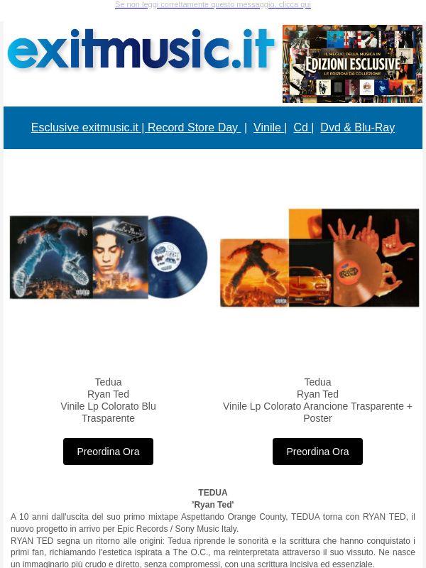 Tedua 'Ryan Ted' @exitmusic.it ..Il Nuovo Mixtape, Preordinalo Ora !!