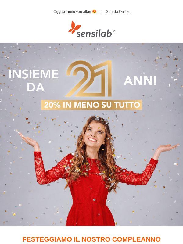 📣 Sensilab festeggia = 20% di sconto per te🎉