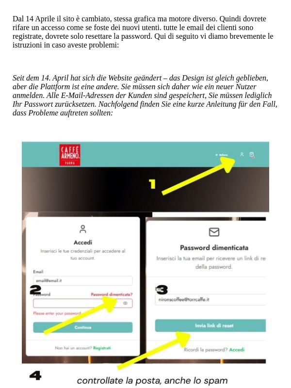 ACCESSO AL SITO - ISTRUZIONI