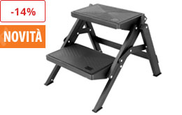 Doppio gradino pieghevole AluStep Duo nero