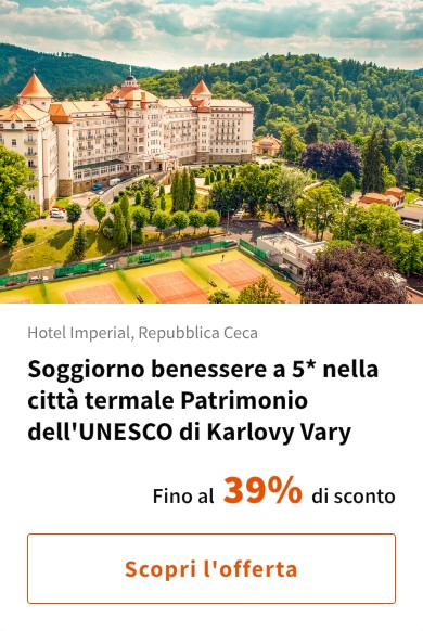Soggiorno benessere a 5* nella città termale Patrimonio dell'UNESCO di Karlovy Vary