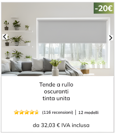 Tenda a rullo oscurante tinta unita