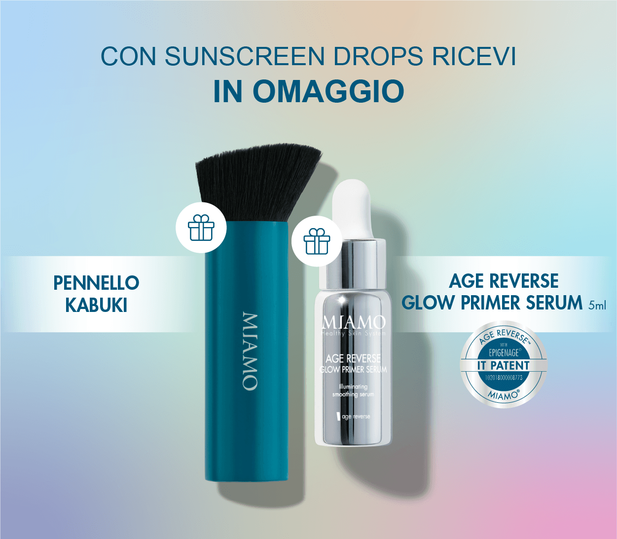 omaggio kabuki con sunscreen drops