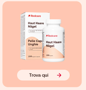 Flacone Redcare Vita Coenzima Q10 da 120 capsule su sfondo pesca chiaro. In basso pulsante: &ldquo;Acquista ora&rdquo;.