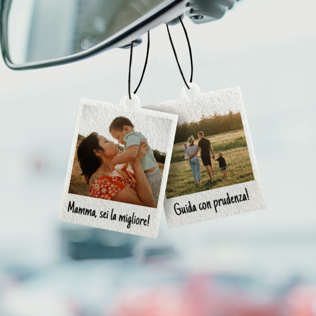 Image of Profumatore Auto Personalizzato in Stile Polaroid Set da 2