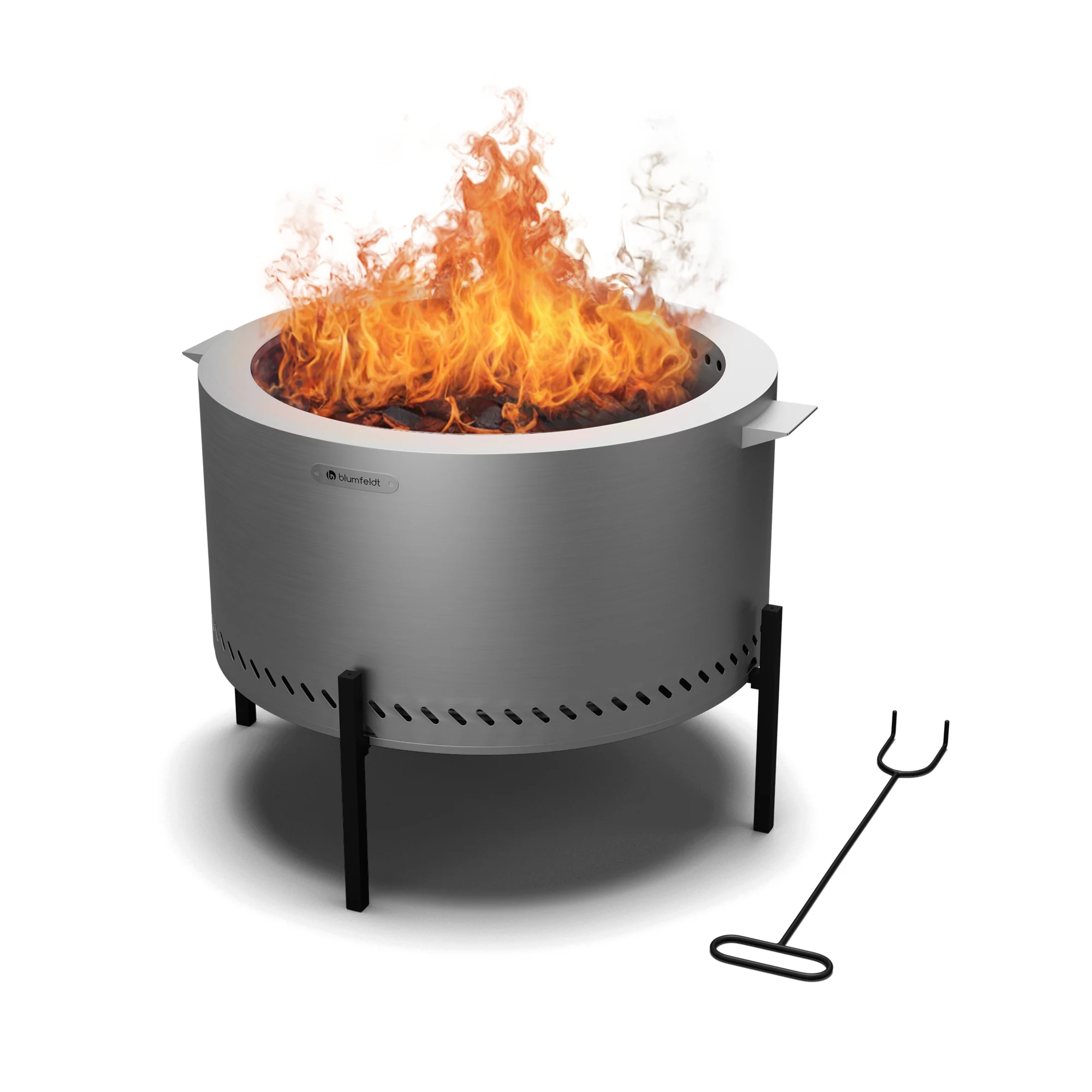 Ignite Pure 53cm Basso Braciere da giardino con griglia Argento