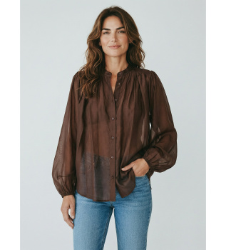 camicia-in-chiffon-marrone-arricciato