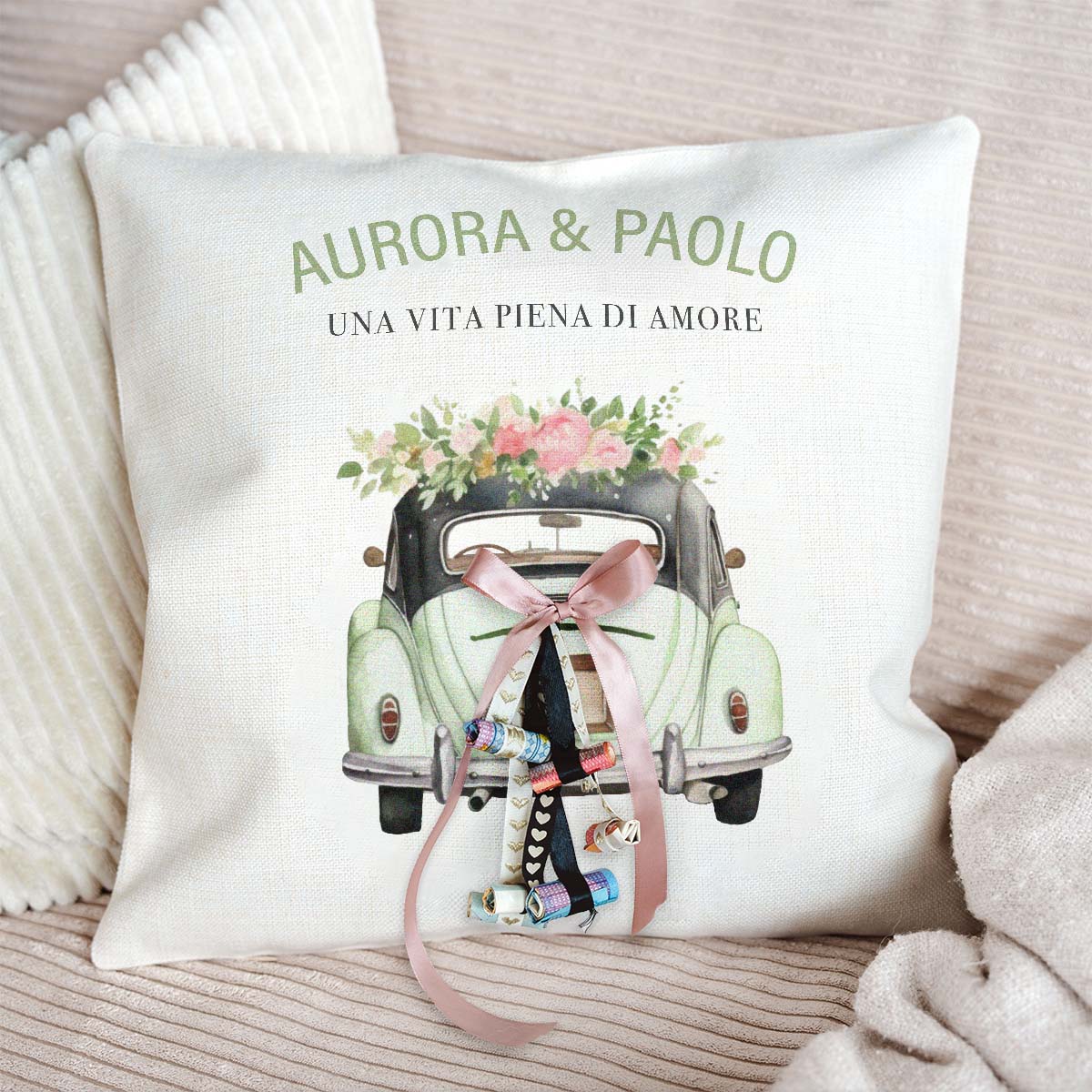 Image of Cuscino Personalizzato Regalo di Denaro per un Matrimonio