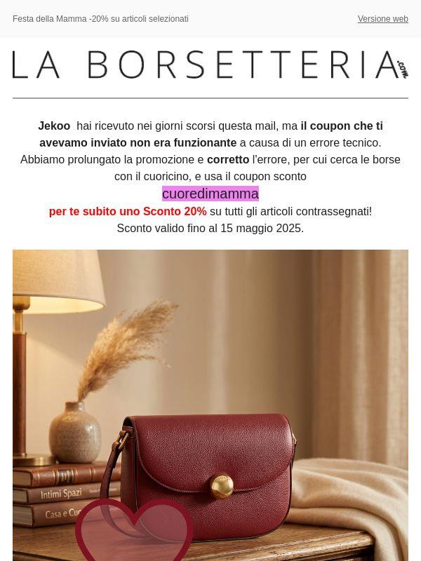 COUPON CORRETTO - Cuore di Mamma -20%