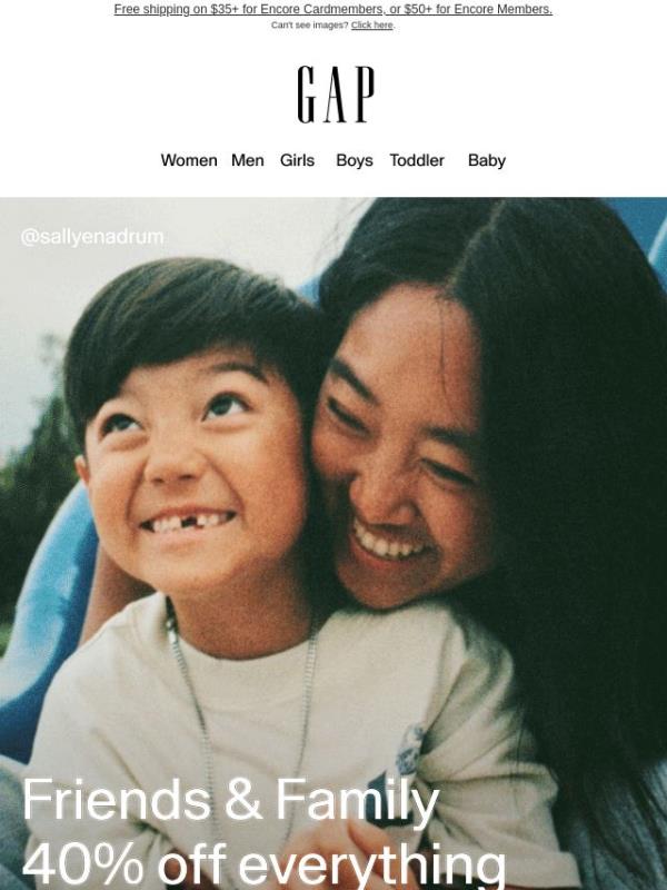 Happy Mother's Day — get 40% off everything at Friends & Family*
