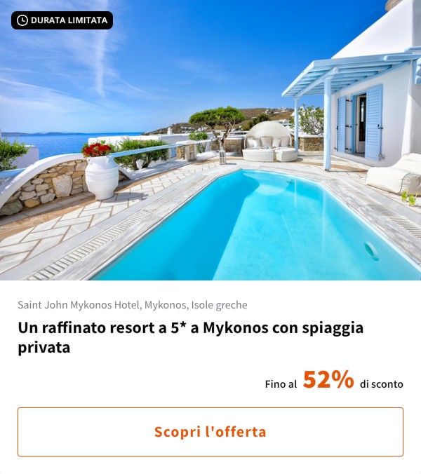 Un raffinato resort a 5* a Mykonos con spiaggia privata