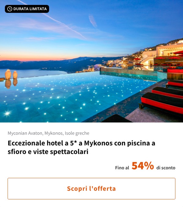 Eccezionale hotel a 5* a Mykonos con piscina a sfioro e viste spettacolari