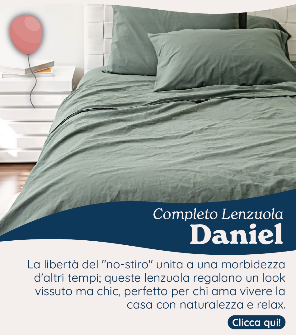 Completo Lenzuola di Cotone StoneWashed No Stiro - Daniel