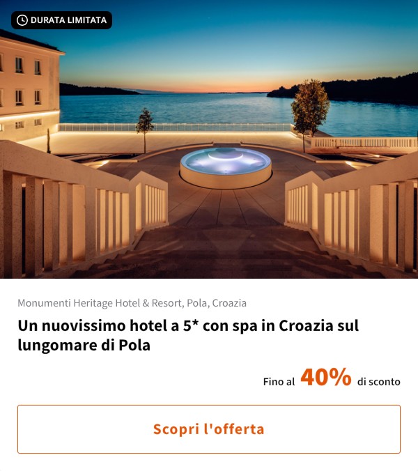Un nuovissimo hotel a 5* con spa in Croazia sul lungomare di Pola