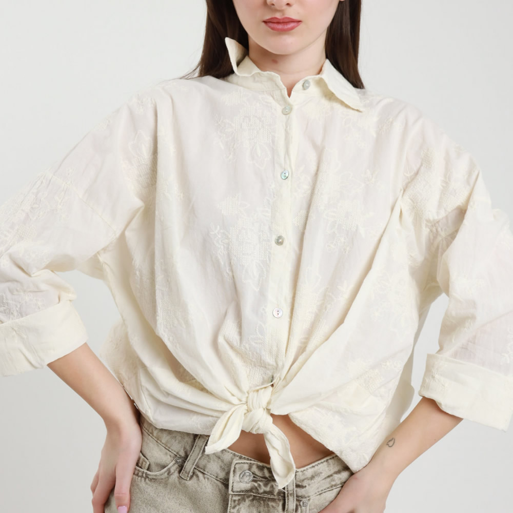 Image of CAMICIA CON RICAMI S26M573 DONNA SUSY MIX
