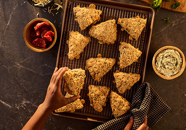Olive, parmesan, and sun-dried tomato scones