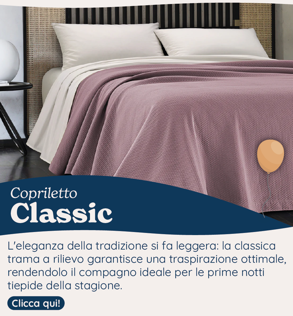 Copriletto di Piquet di Puro Cotone Tinta Unita - Classic
