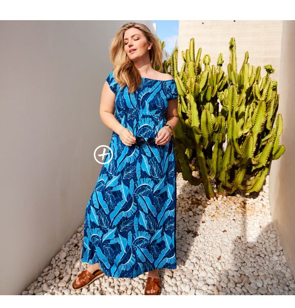 Maxi abito con punto smock