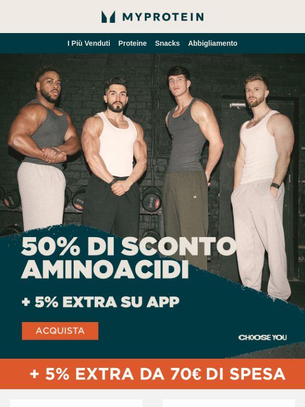 -50% + 5% Extra sugli Aminoacidi ❤️‍🔥
