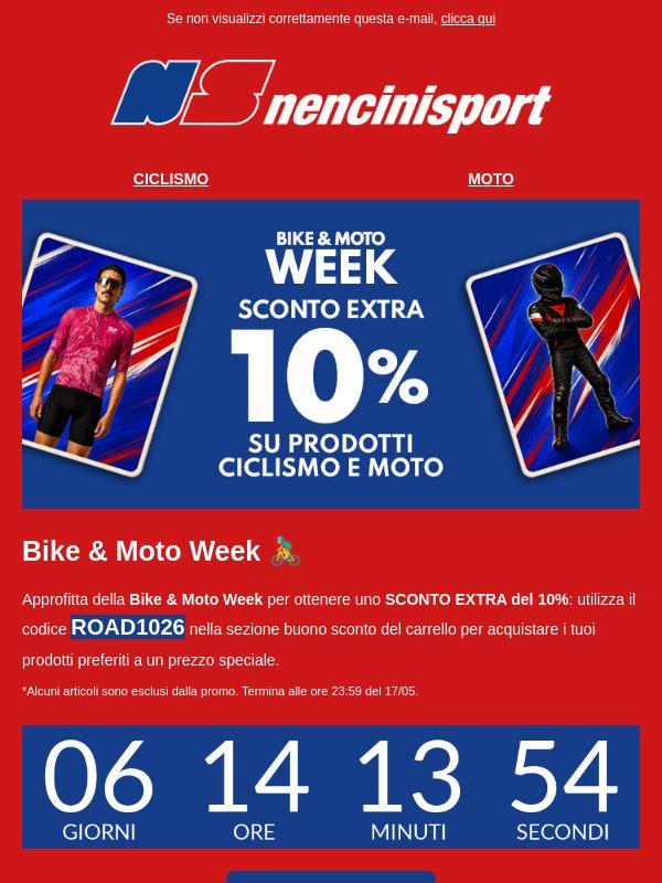 🚲 Sconto EXTRA 10% - Bike & Moto Week 🏍