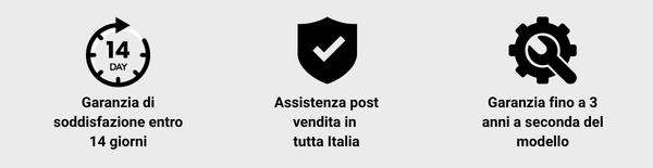 Soddisfazione 14 giorni, Assistenza Post Vendita, Garanzia fino a 3 anni