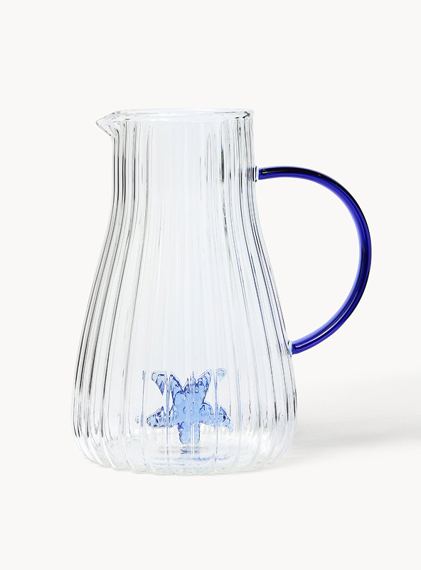 Caraffa in vetro borosilicato dettaglio stella marina