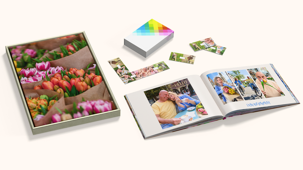Mix di prodotti Pixum con foto miste primavera