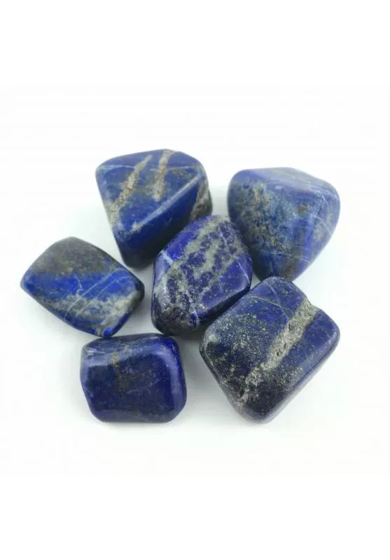 Image of LAPISLAZZULI Burattato Cristalloterapia Blu Oro Chakra Alta Qualità