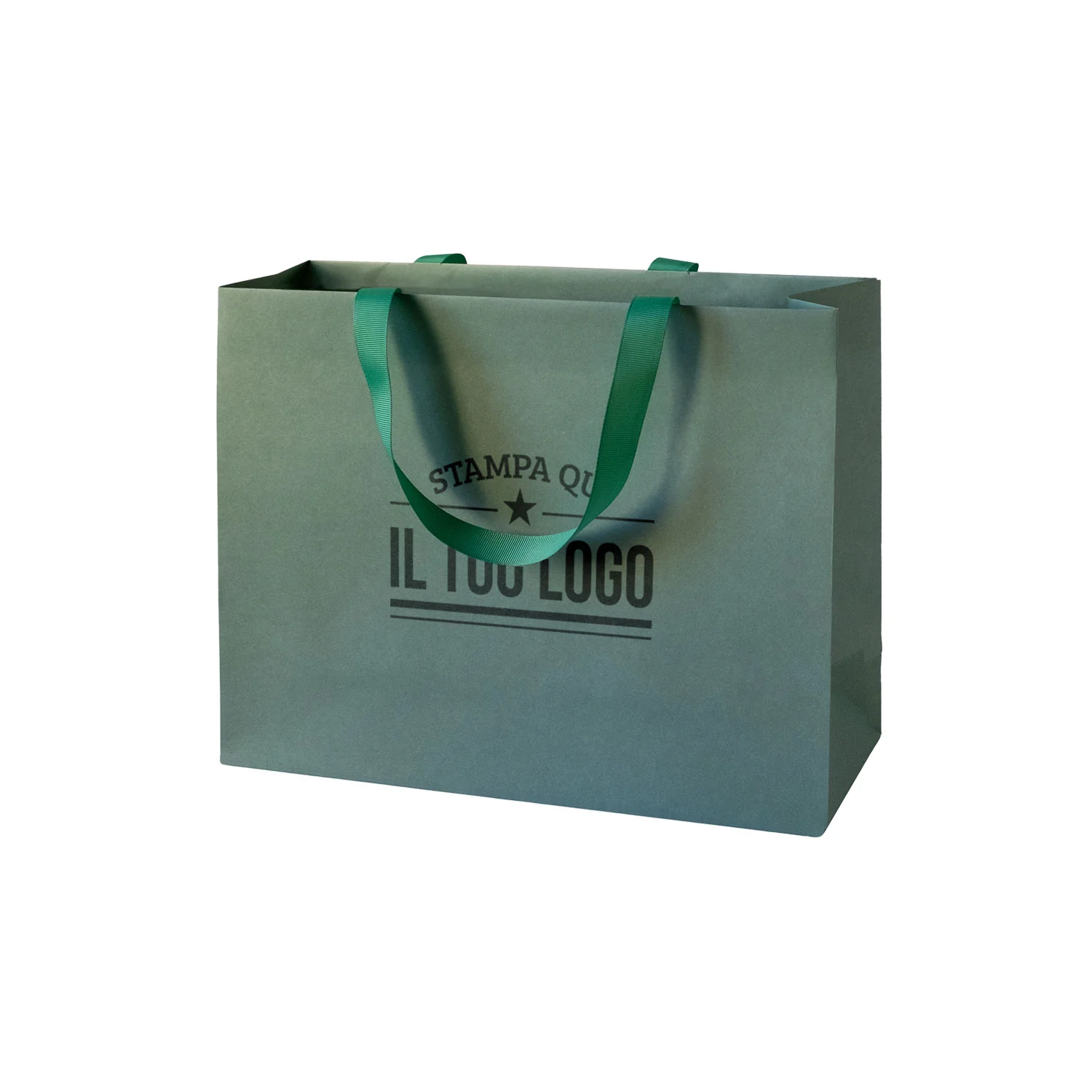 Image of Shopper Carta Elegance Personalizzate con Maniglie in Gros Grain