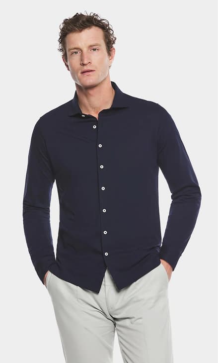 Polo camicia in cotone piquet