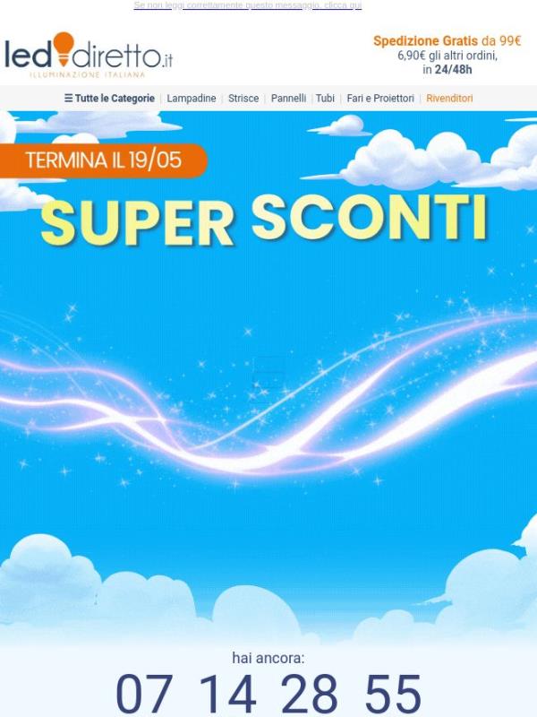 🚀 Super Sconto 50% su Tutto! Vola a prenderlo...