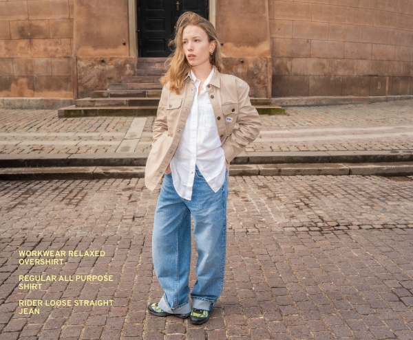 Workwear Relaxed Overshirt - Regular All Purpose Shirt - Rider Loose Straight Jean