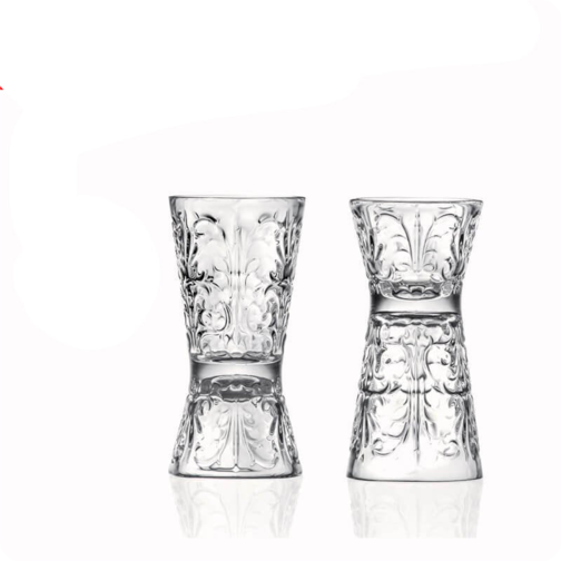 3-6 cl - Tattoo Jiggers e Dosatori Per Cocktail in Vetro - Set 6 Pezzi