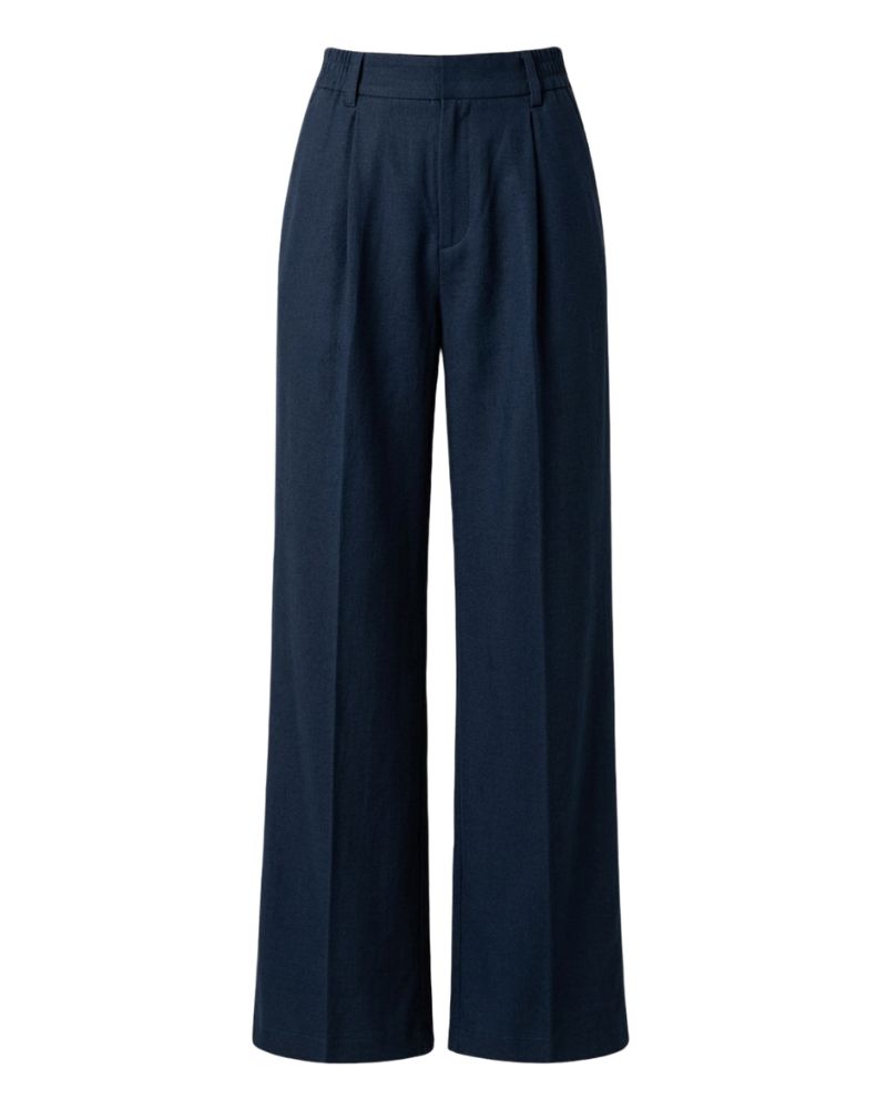 Pantalone Palazzo Loose Fit in Interlock Navy