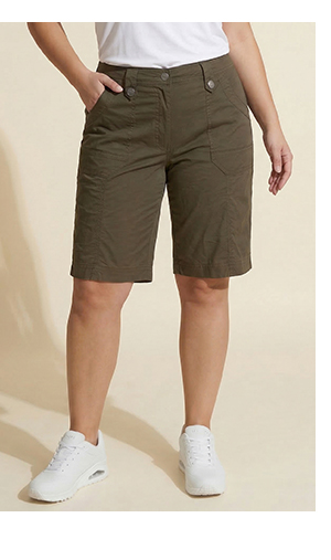 Bermuda in stile cargo con quattro tasche e cintura comfort