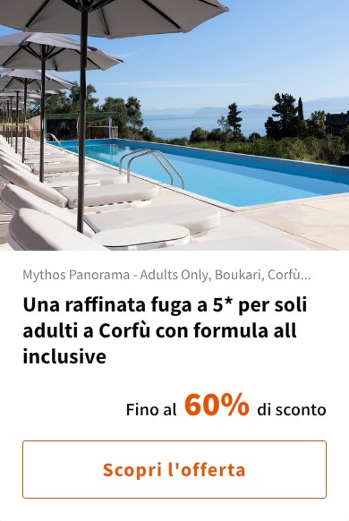 Una raffinata fuga a 5* per soli adulti a Corfù con formula all inclusive